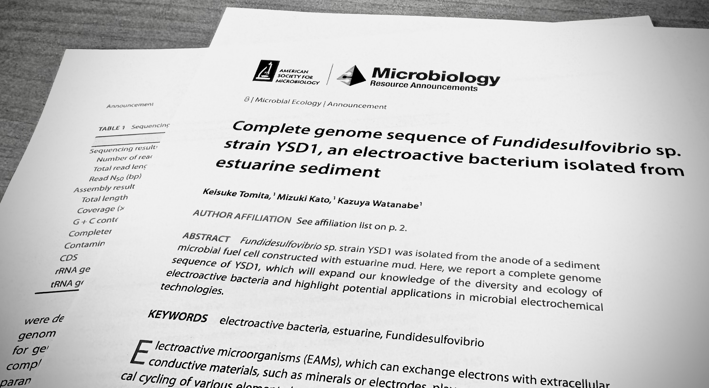 「スーパー発電菌をみんなで探そうプロジェクト」の成果を報告した論文が科学誌に掲載されました